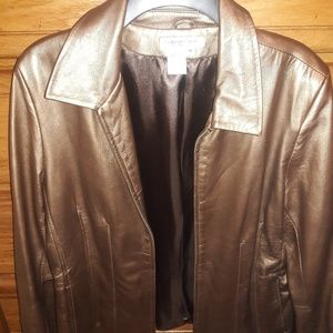 ColdwaterCreek, Supple, Bronze Leather Jacket, M